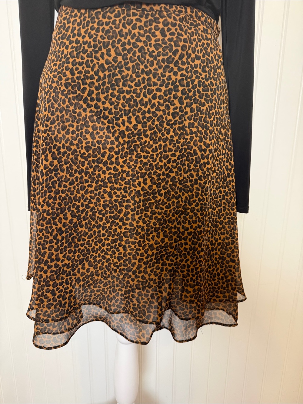 Leopard Print Skirt - Brown & Black